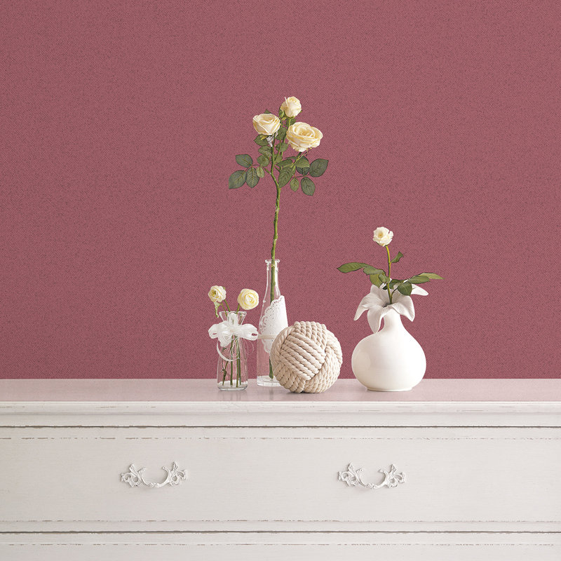 Tahir 10m x 52.8cm Satin Wallpaper Roll, Red