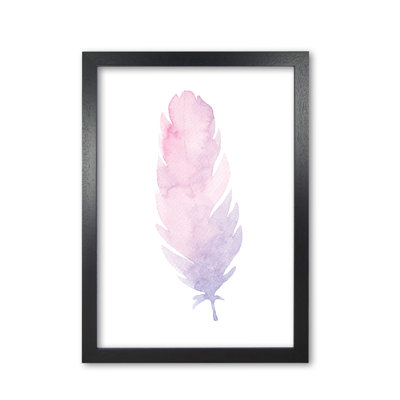 Watercolour Pink Feather - Painting
