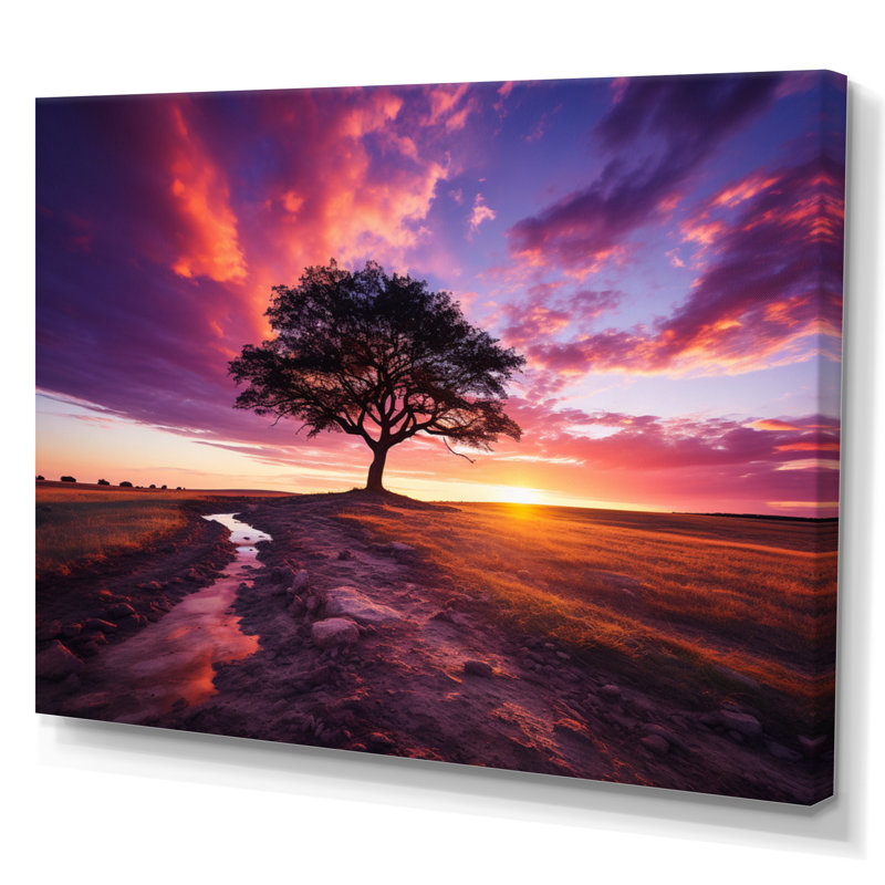 Coucher de soleil majestueux, H 30 po x l 40 po x P 1,5 po, Toile tendue