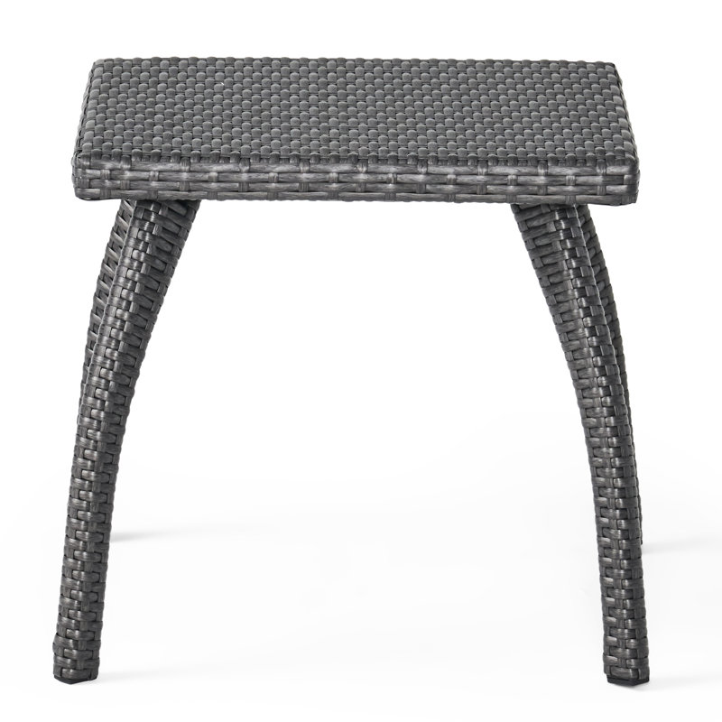 17.68"H Grey Outdoor Table With Faux Top And Iron Base For Stability Accent Patio, Built Iron,