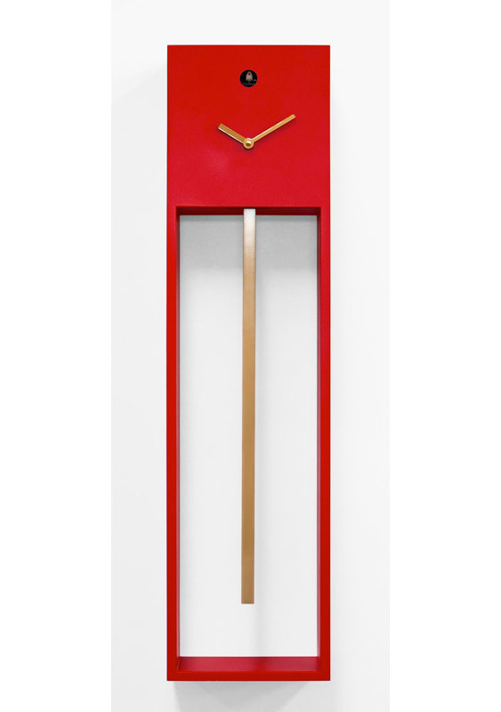 Bechtold Wood Wall Clock, Red/Gold