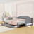 Upholstered Daybed with 2 Storage Drawers,  LED Lights and Trundle-1702059045
