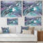 Turquoise et mauve liquide Flow Art II - œuvre d'art moderne sur toile-861124294-861124341