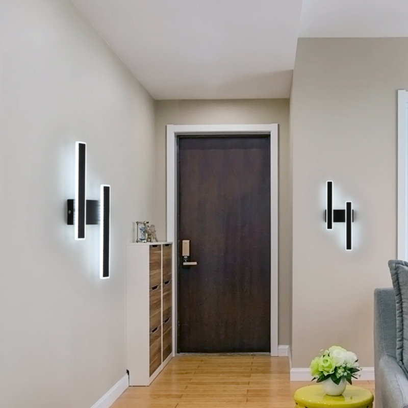 Breonda LED Flush Mounted Sconce, 6500K, Matte Black