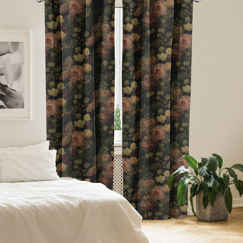 Delosreyes Semi Sheer Curtain Pair, 56" W x 63" L
