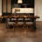Nut-brown+Black Rectangular Solid Wood Dining Table-189984185