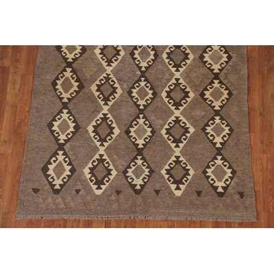 Geometric Kilim Brown Area Rug 5x6