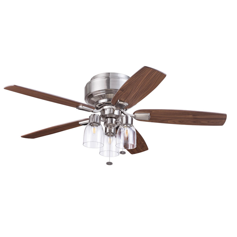 Magonia 52'' Ceiling Fan with LED Lights, Brushed Nickel with Gray Oak Blades