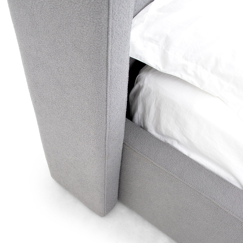 Lit plateforme tapissier Byrne, Grand, Gris