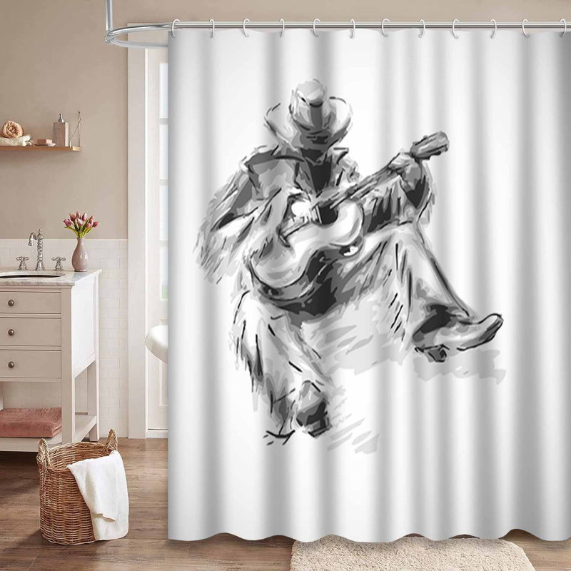 Rideau de douche imperméable Cowboy Rodeo Western Vintage avec 12 crochets, L 72 po x l 72 po