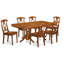 L'ensemble 9 pièces de table et chaises de cuisine comprend une table de salle à manger rectangulaire avec rallonge papillon et 8 chaises en bois massif, brun selle-124389875