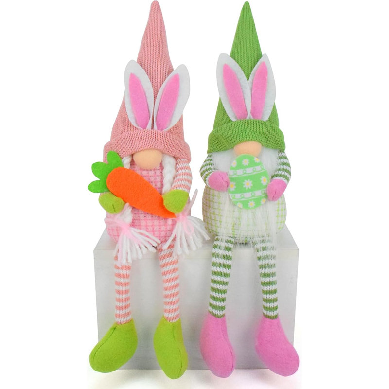 2 pièces de gnomes de Pâques, décorations d'elfes, adorables lapins gnomes en peluche, cadeaux de Pâques de printemps, suédois, Tomte, Nisse, lapin, gonk, pour la décoration intérieure