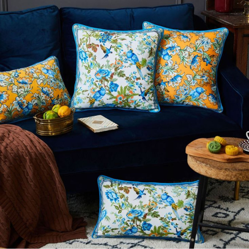Sona Floral Pillow Cover, Yellow