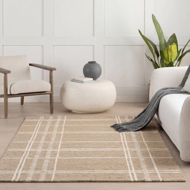 Tapis en laine à carreaux Vivica, Rectangle 7'6" x 9'6"