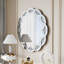 Miroir mural rond argenté 31,5 pouces Wave
