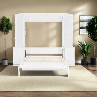 Grand lit escamotable peu encombrant, fabrication en MDF, conception moderne pour le bureau à domicile