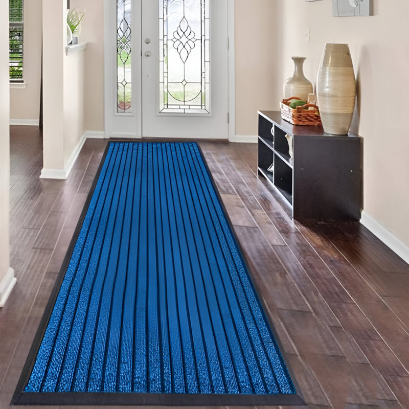 Tamalyn Flatweave 40cm X 90cm Area Rug, Blue, 40cm W x 60cm L