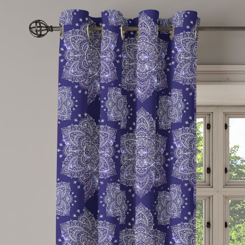 Rideau décoratif à œillets 2 panneaux Dakota Fields, 50 po, lavande / bleu indigo, L 50 po x L 108 po