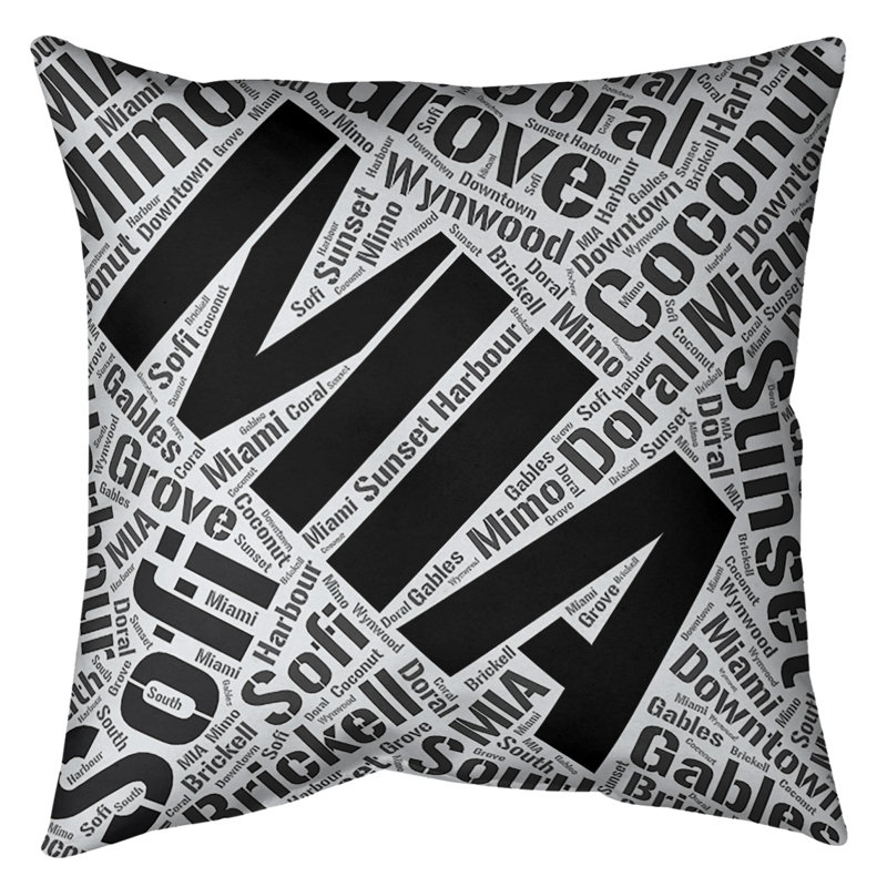 Coussin intérieur / extérieur Miami, Oui, Noir, H 20 po x l 20 po