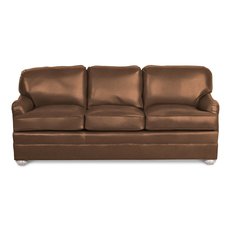 East Lake 82.5" Sofa, Gatsby Brown Sugar Genuine Leather, Dove Gray