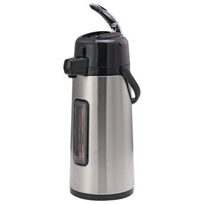 Glass Vacuum Insulated 9 Cup Airpot with Lever Lid and Sight Glass