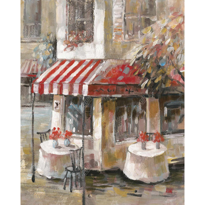 Sunny Restaurant Terrace Print On Canvas