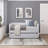 1Pc Trundle Daybed Fabric Upholstery Wooden Frame Modern Home Furniture-651672844