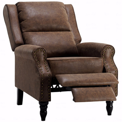 Faux Leather Pushback With Recliner Function Chair Rv