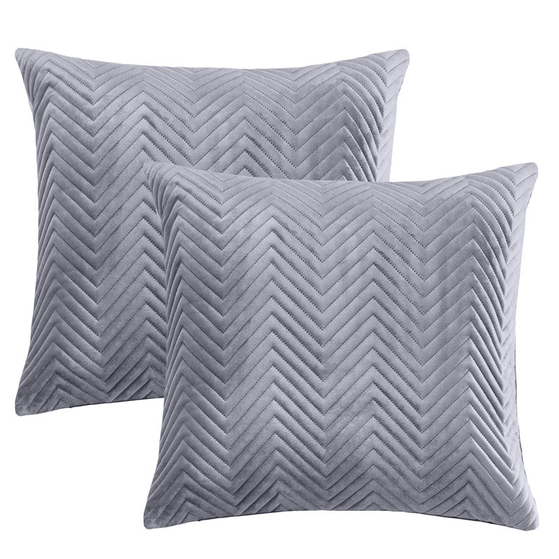 Chevron Square Throw Cushion Pad, Grey