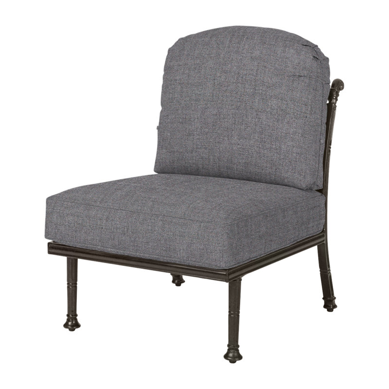 Florence Cast Outdoor Lounge Chair, Cast Slate Sunbrella® Plainweave, Desert Bronze