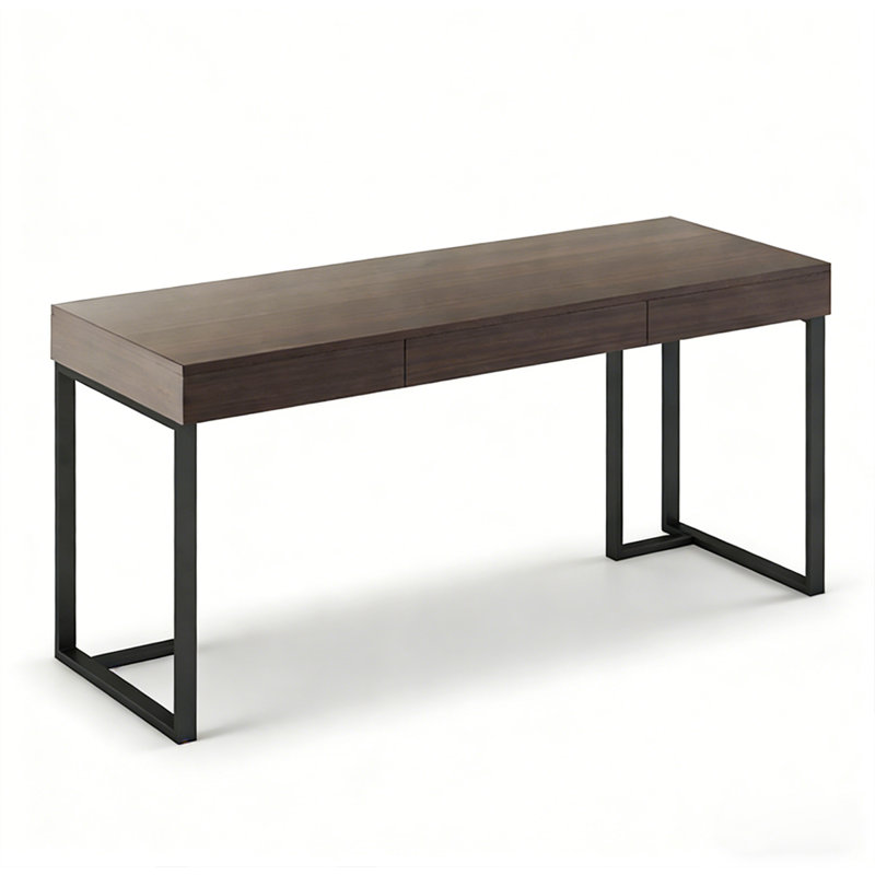 Bureau avec 3 tiroirs et pieds en acier au carbone, H 30 po x l 55,1 po x P 23,6 po