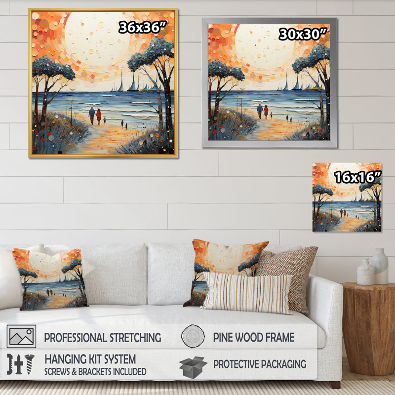 Beach Loving Couple Retrait - Nautical & Beach Wall Decor, H 36 po x l 36 po x P 1,5 po, Toile tendue