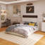 Grand lit plateforme en bois avec port USB et tablette de tête de lit-419821538-419821543