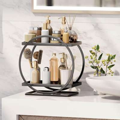 2-Tier Black Perfume Organizer Dresser