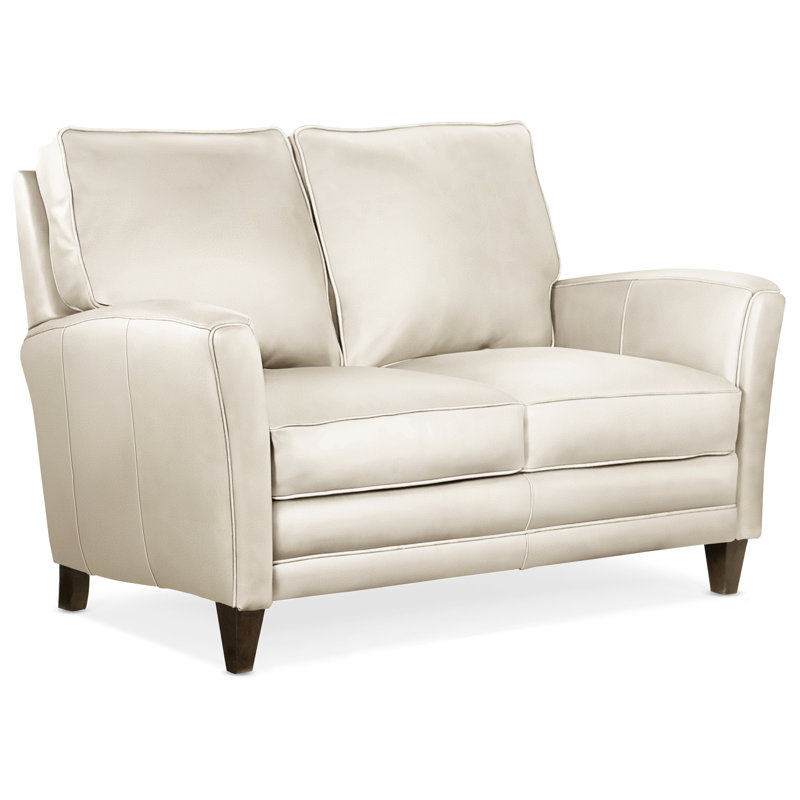 Zion Loveseat, Cobblestone, Anilina Hunter Genuine Leather
