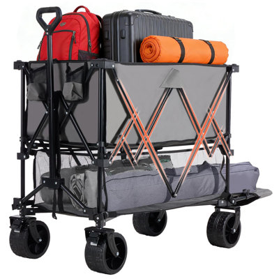 Collapsible Double Decker Utility Wagon, 1-Pack, (Grey)