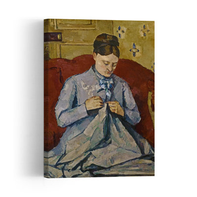 Portrait Of The Artists Wife, 1877 Abstract Contemporary Wall Art Print by Paul Cezanne - Wrapped Canvas Print