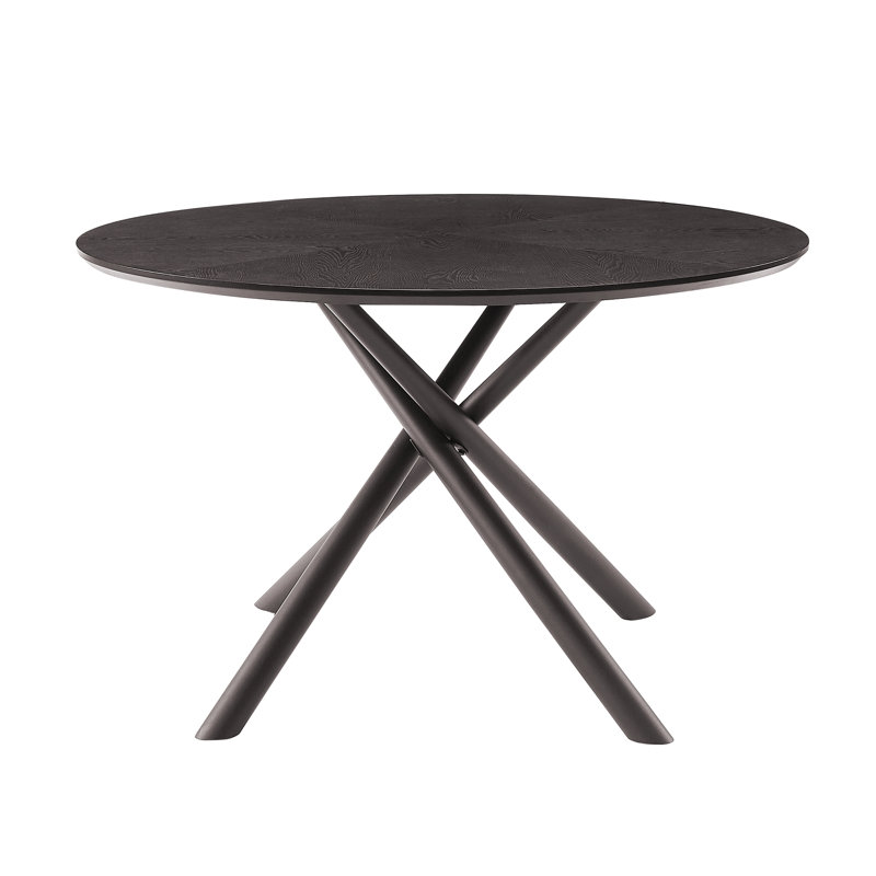 Table basse 53,14 po en MDF et table de bout courte avec base en métal, facile à assembler, noir, Noir