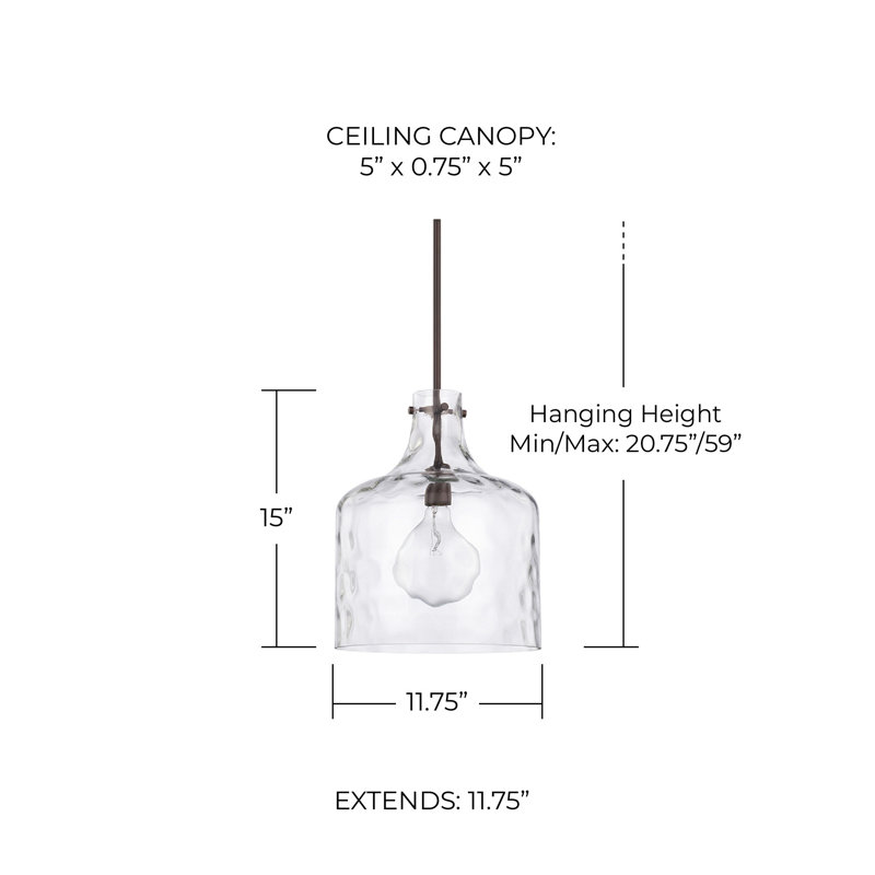 Baldwyn 1 - Light Single Pendant, Bronze