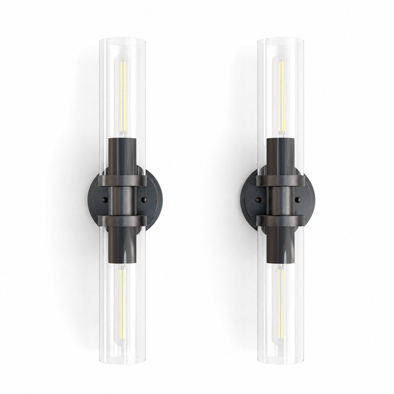 Lampe murale cylindrique 2 têtes Barbell, Brushed Gold