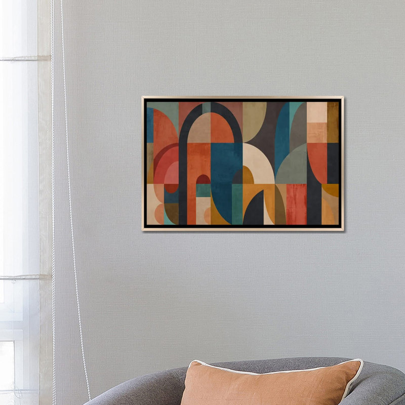 «Geometric Construction XLVII», reproduction d'art sur toile encadrée, H 18 po x l 26 po, Champagne