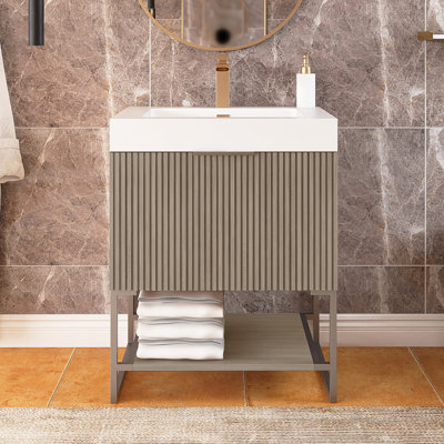 24" Freestanding Plywood Bathroom Vanity With Sink