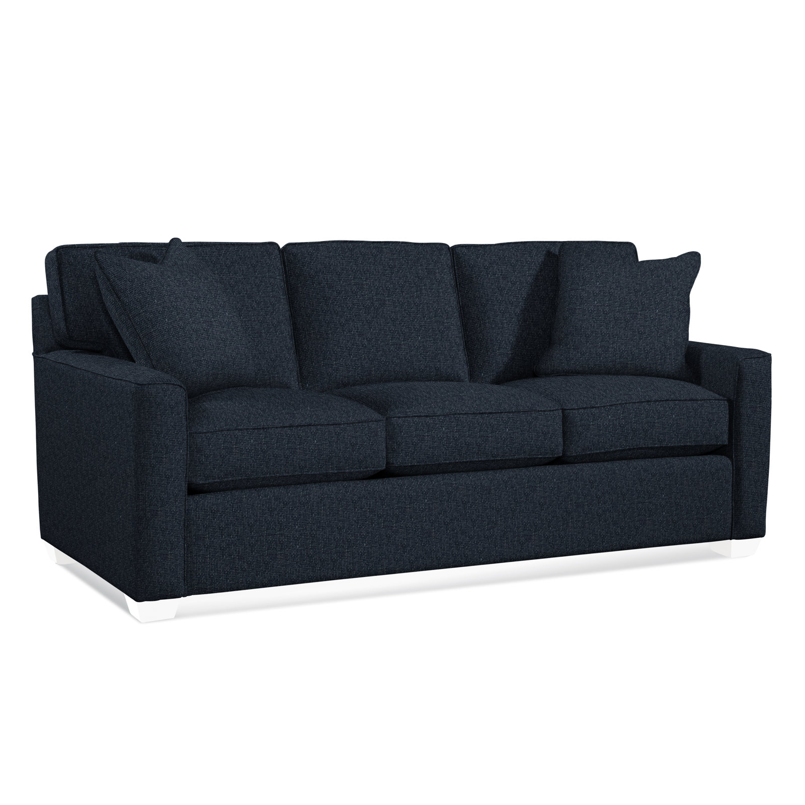 Frye 81'' Upholstered Sofa, Innerspring Mattress, Navy Crypton Performance, Frost White