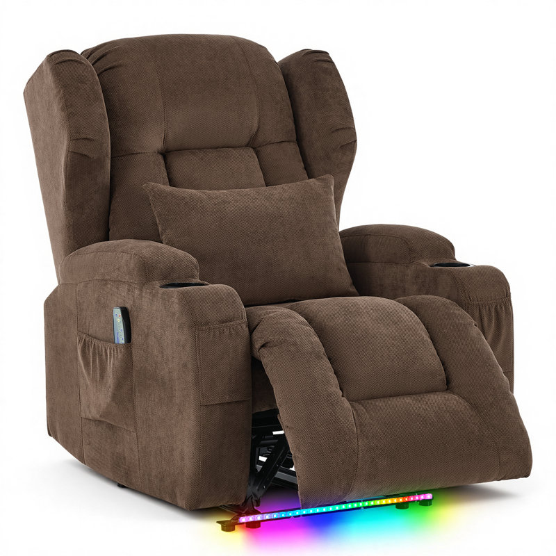 Siège de cinéma inclinable électrique chauffant avec porte-gobelet de 31,5 po de large Aguilera Ilan