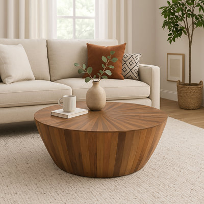 Canton Mahan Hollow Wood Block Coffee Table
