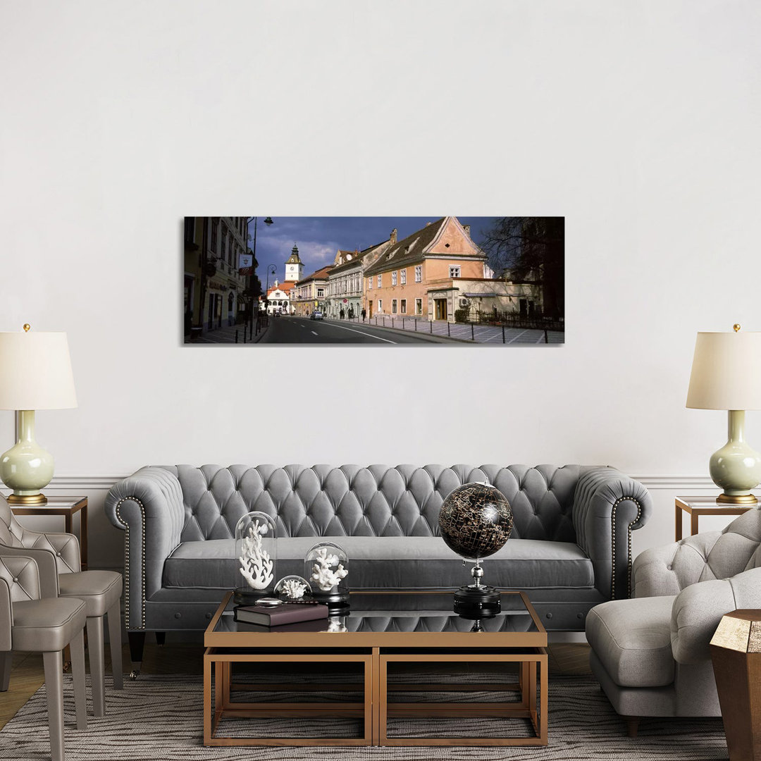 Church In A City, Black Church, Brasov, Transylvania, Romania - Wrapped Canvas Panoramic Print
