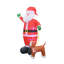 Chien gonflable Père Noël et Labrador