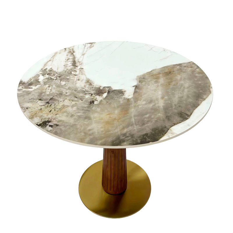 Table de salle à manger 33,5 po, Blanc / beige