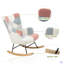 Chaise berçante en tissu Mid Century