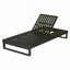 Chaise longue en bois d'acacia avec ensemble de coussins beige 4 plis 4 po, chaise longue d'extérieur réglable avec surface latérale plate, pour bord de piscine